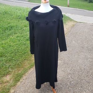 Vintage Lennie Black Off Shoulder Pom Ball Dress